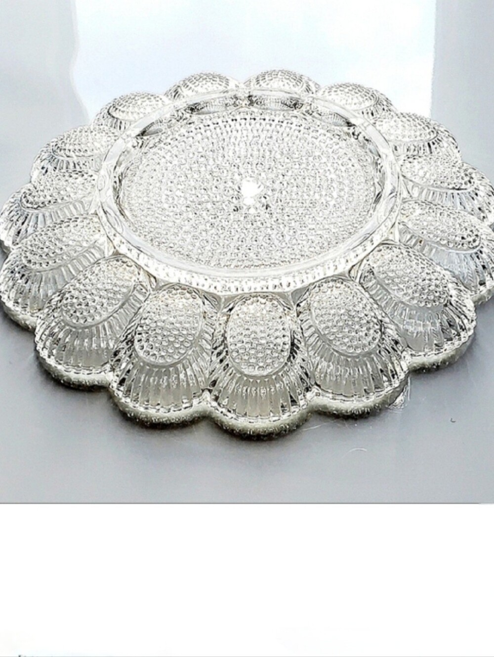 Vntg 11 1/4" 🥚🐣"Hobnail Clear" Deviled Egg Dish by Indiana Glass Made in 🇺🇸 - Picture 11 of 14